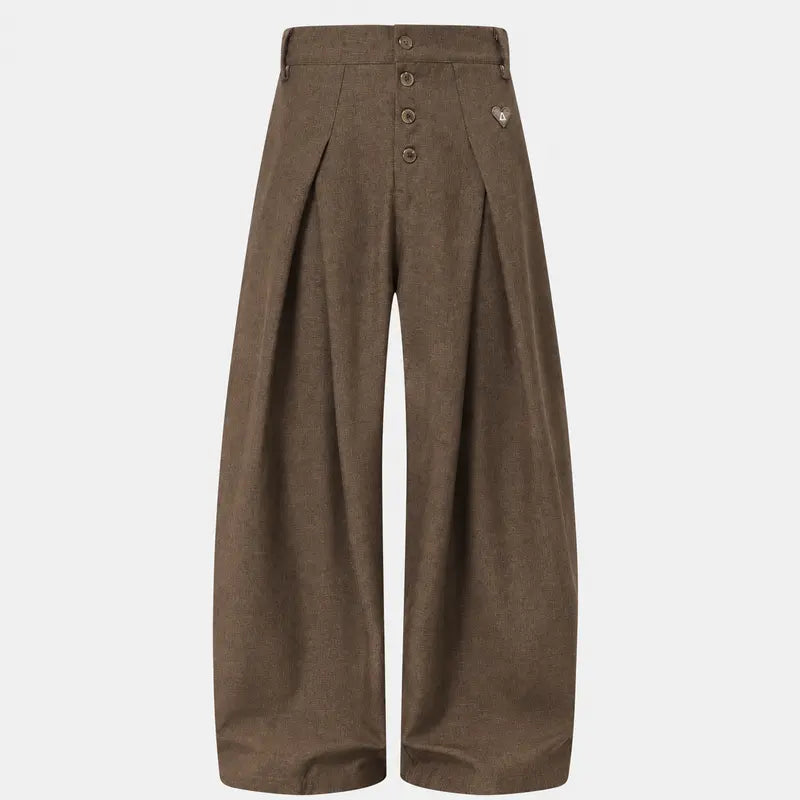 Aelfric Eden Pleated Wide Leg Work Pants High Waist Button Front Tailored Trousers Relaxed Fit Office Outfits Business Casual Pants for Women