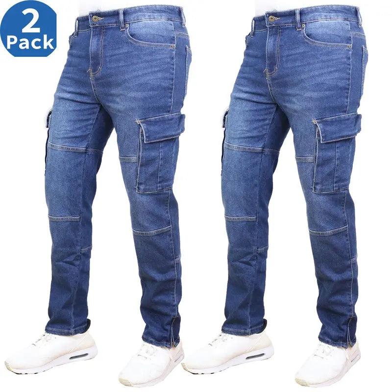 Men's Multi Pack Stretch Cargo Pocket Jeans -
