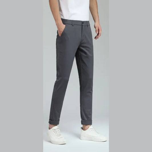 Plaid&Plain Men's Skinny Khaki Pants Tapered Casual Trousers Menswear 819
