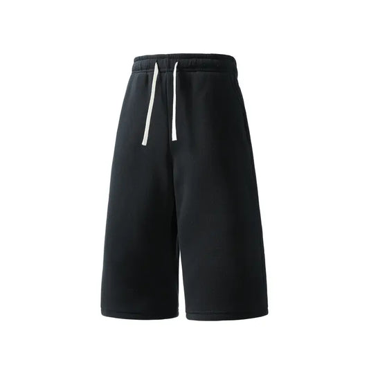 Men's Plain Fabric Casual Lounge Capri Pants (4-Pack) - Elastic Waist, Soft, Expandable, Above the Knee Everyday Cropped Bottoms in Coffee+Black+Light Gray+Rose Red, Light Gray+Black+Rose Red+Dark Gray, Rose Red+Navy Blue+Black+Light Gray