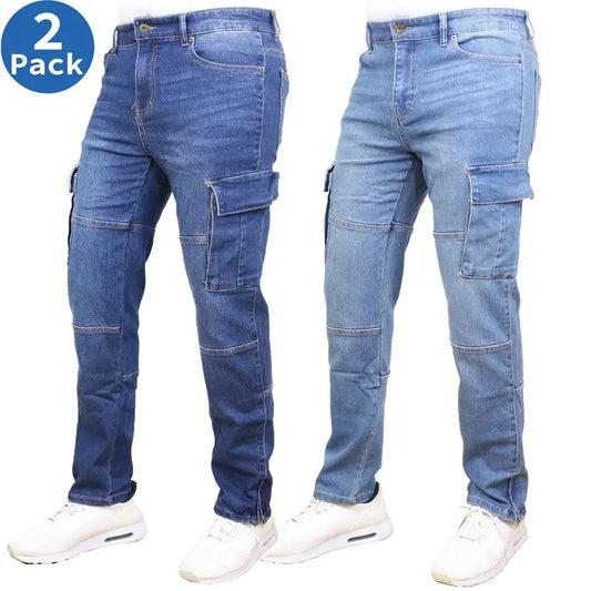 Men's Multi Pack Stretch Cargo Pocket Jeans -