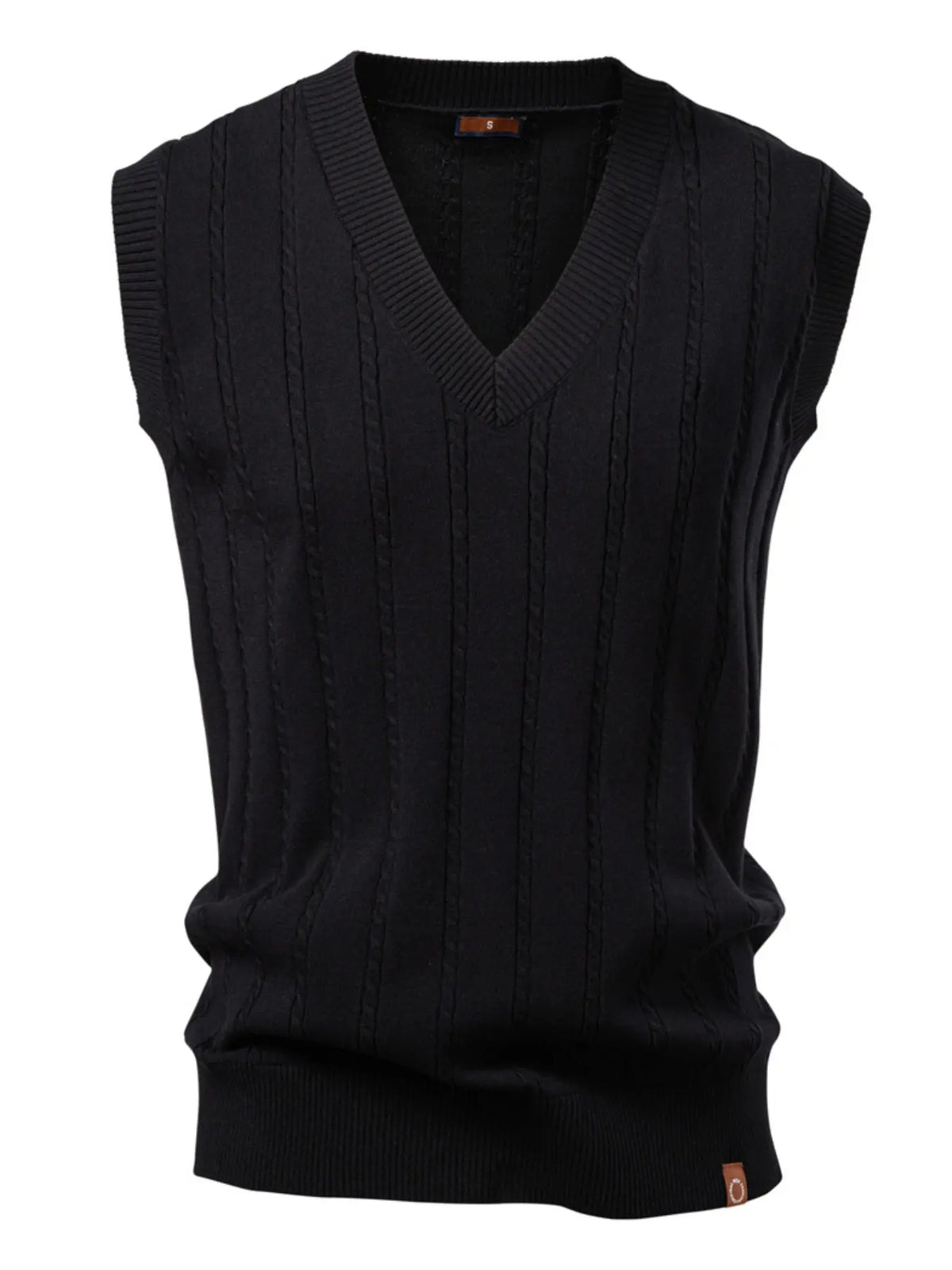 Men's V Neck Sleeveless Sweater Vest, Casual Comfy Vests, Sweaters Vest, Menswear, Casual Thick Knit Top for Fall & Winter, Regular Length Fitted Design, Perfect for Daily Wear