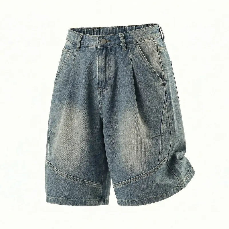 CAONAT Men’s Denim Shorts - Loose Fit Soft Menswear Jorts with Pockets, Lightweight Casual Clothes for Summer Streetwear Daily Wear, Classic Men's Bottoms, Jean Shorts, Men's Clothing