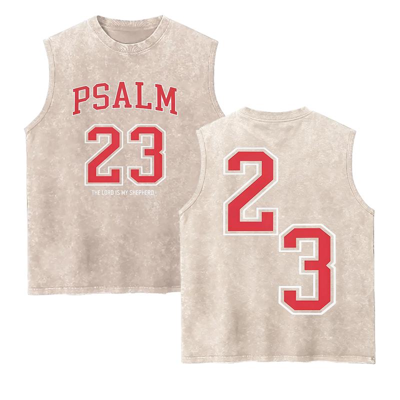 washed, classic letter size 23 printed Washed Vest, high-quality wax printed cotton retro fashion brand Washed Vest, suitable for summer Washed Vest with a certain thickness, holiday gift
