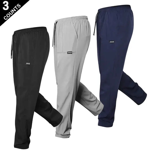 Men's 5 Piece Stylish Classic Casual Pants Set High Stretch Composite Fabric, Plain Regular Fit, Elastic Drawstring Waist, All Season Sporty Chic Clothes, Ideal for Daily Wear, Father's Day Gifts, Basics