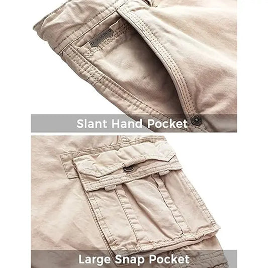 Menswear Cotton Twill Cargo Shorts - Classic Relaxed Fit, Relaxed Seat, Casual Cotton Loose Fit Men's Shorts, Reg and Big & Tall Sizes, Cold Wash Compatible