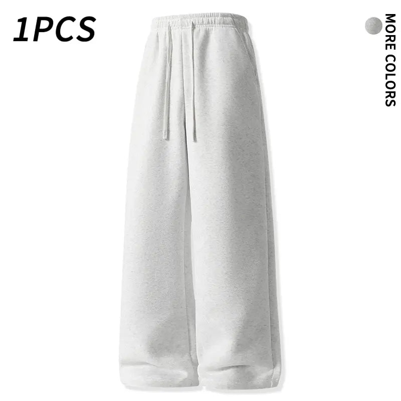 SPEEALER Men’s 2-Pack Warm Fleece Wide-Leg Pants - Personalized Stylish Menswear, Loose Sports Pants, Winter Casual Streetwear Essential Bottoms