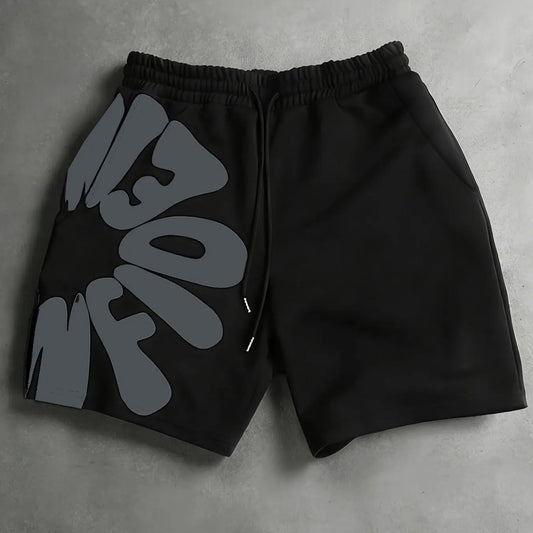 Men's Summer Loose-Fit Letter Print Daily Casual Shorts, American Street Style Sporty Five-Quarter Pants, Casual Clothing for Men, Summer Fashion Shorts