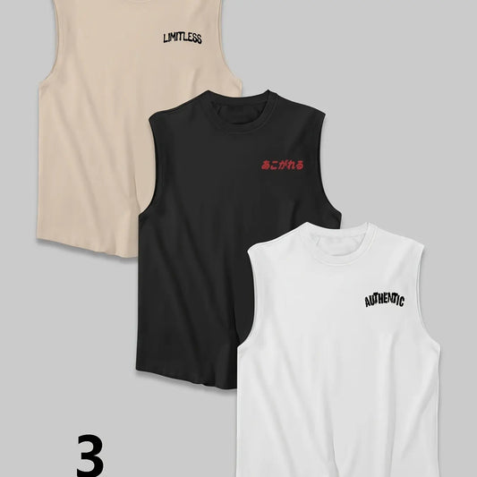 Unisex Three-Color Dark Punk Sleeveless Loose Vest, Asymmetrical Horror Graphic Print, Loose Fit, Casual Streetwear Style, Perfect for Skateboarding and Underground Fashion