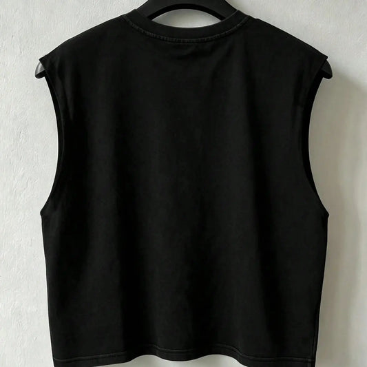 Men's Casual Tank Top, Striped Shoulder, Motor, 777 Number, Pop Art Print, Sporty Style, Loose Fit, Summer Fashion, Multi-Scene Wear
