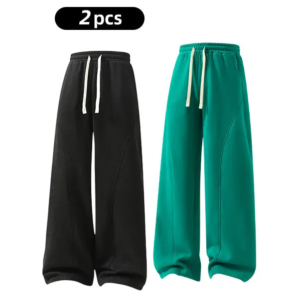 pants men sweatpants Men's Solid Thermal Lined Drawstring Oversize WaistPants,Casual Comfy Loose Fitting Trousers for Fall &Winter, Men's Bottoms for Daily Wear, Relaxed Fit, fleece sweatpants，school season