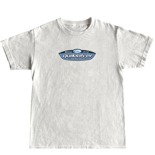 Vintage 90s Quiksilver Skateboarding & Surfing Unisex Crew Neck Tees Casual Short-Sleeve Top