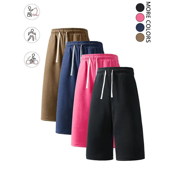 4-pack summer streetwear shorts—comfortable, loose 7/8 length for travel; loose casual athletic pants for everyday wear; classic men’s pants suitable for daily wear and summer vacations.