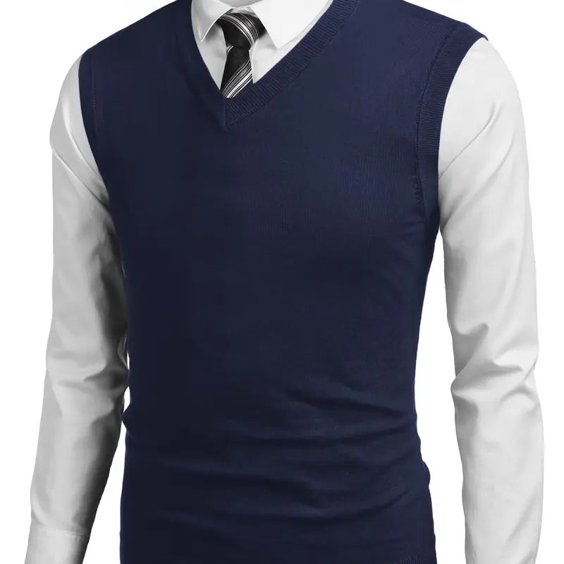 COOFANDY Men's Sleeveless Sweater Vest Lightweight V-Neck Cotton Vest Pullover