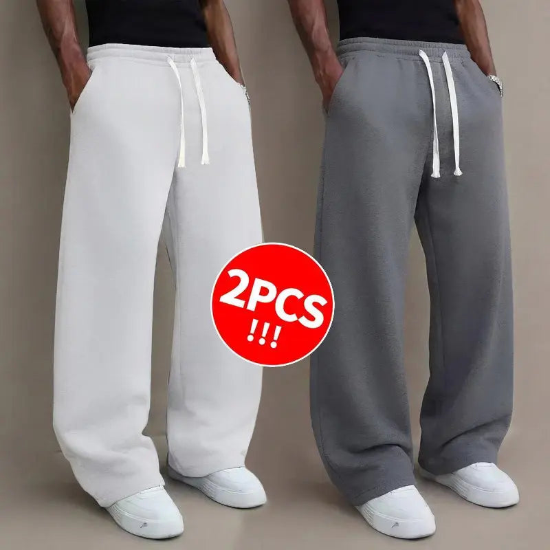 3pcs Men’s autumn/winter knit long pants, comfortable and warm (available in 3-pcs, 2-pcs, and single item).