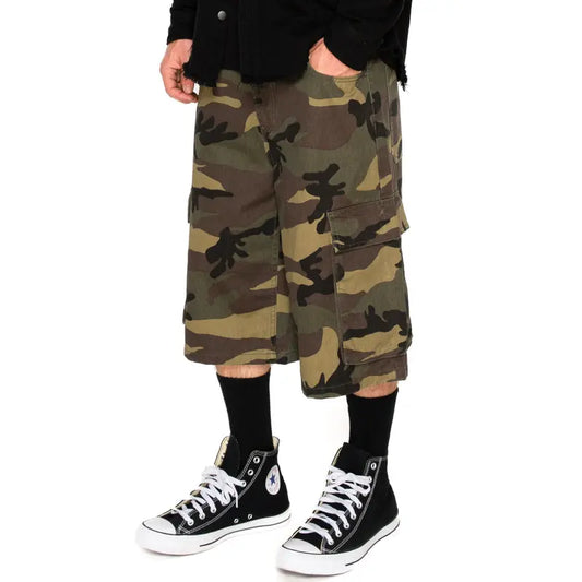 Baggy Fit Cargo Camo Shorts