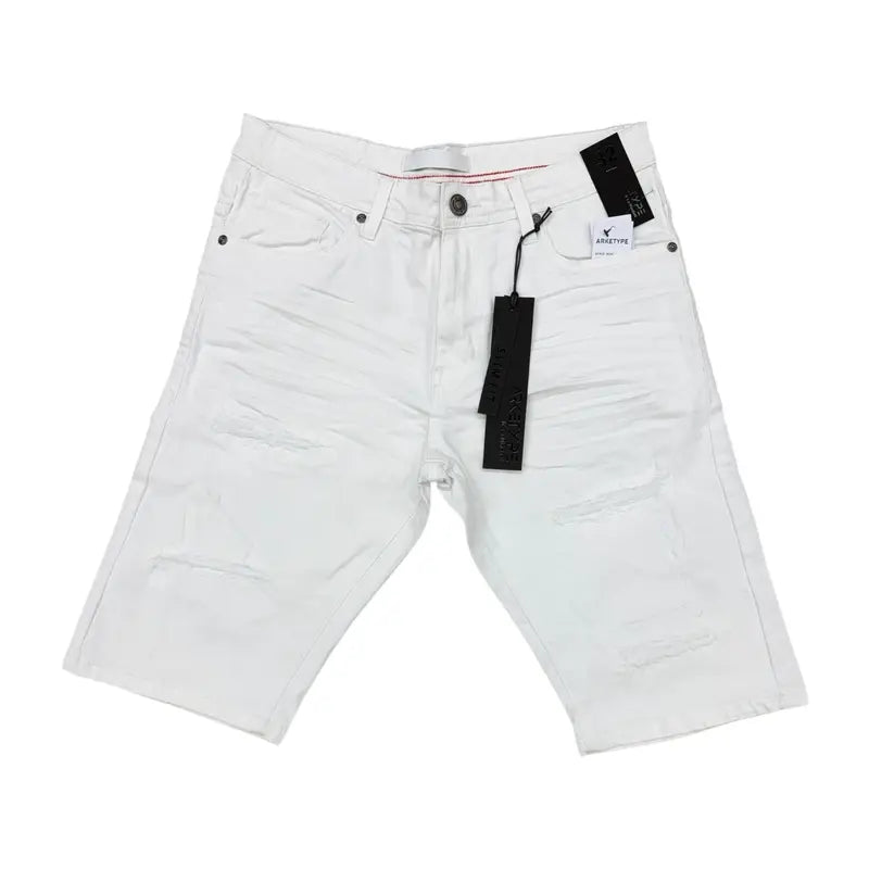 SC02 - Core Twill Ripped Slim-Fit Stretch Shorts