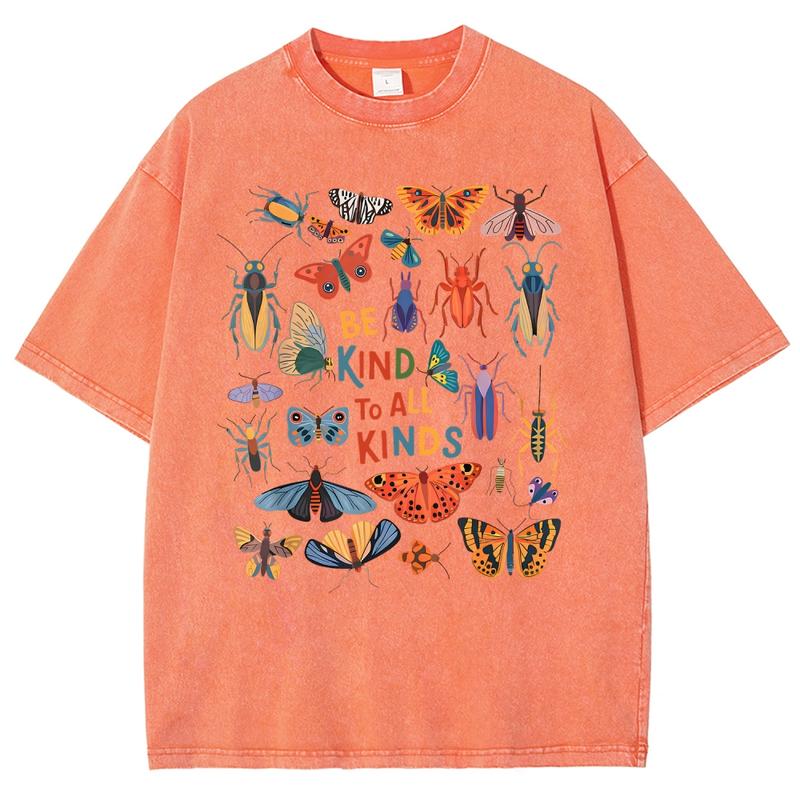 Men's Cotton Tshirt - Vintage 90s "Be Kind To All Kinds Insect Bugs" Graphic Top, Oversized Trendy Menswear Streetwear, Casual Vacation Outfit