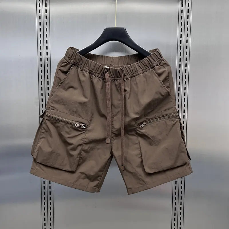 Men’s Japanese Retro 3-Pack Cargo Shorts Set - Streetwear Casual Bottoms, Multiple Pockets, Baggy, Lightweight, Above-Knee, Loose Straight Leg, Summer Everyday Wear, Retro Cargo Energy