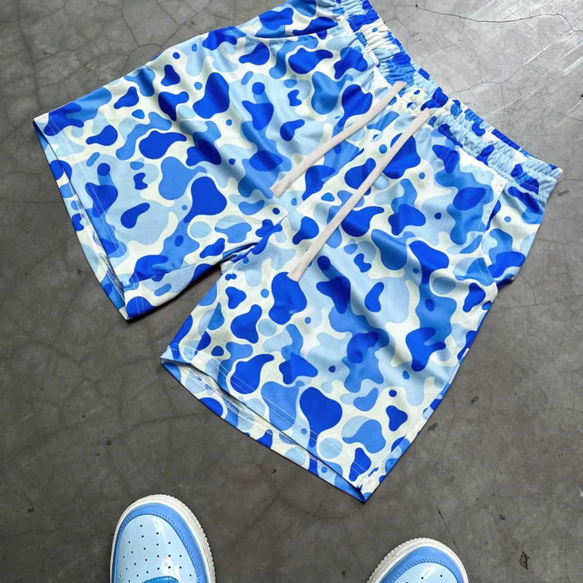 Men's One-Piece Short Pants, Beach Vacation Shorts, Summer Shorts, Lightweight Mesh Fabric, Camo Leopard Print, High Street Style, Casual Commute Wear, Casual Streetwear Shorts, Casual Fashionable Shorts