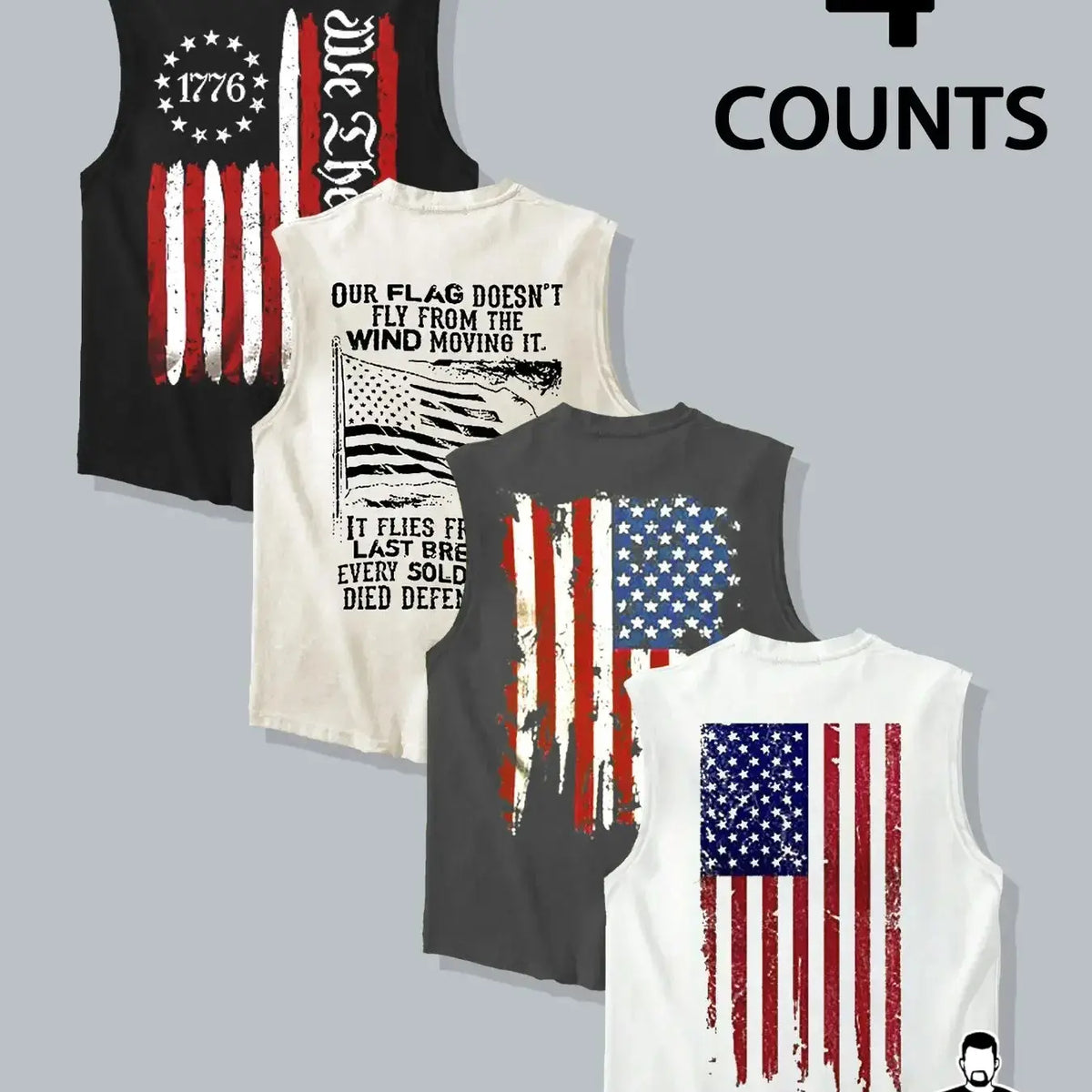 Large Size Men's 4-Piece Set, Casual Loose-Fitting Graphic Top, Plain Surface Cut Out Design, Unlined Clothing for Comfort, Sleeveless Casual Clothes, Menswear, Cutout Sleeveless