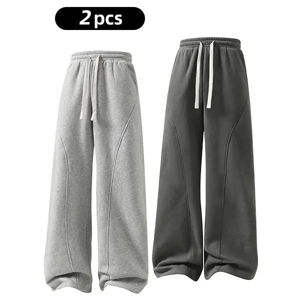 summervibes Men's Solid-Color Drawstring Pants with Curved Blade Design—relaxed fit suitable for all seasons. Street-style men's trousers perfect for everyday wear and layering. Menswear Beige daily wear pant