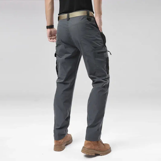 4-pack men’s tactical cargo pants with multiple pockets, durable fabric, perfect for outdoor activities and casual wear; work pants (no belt).