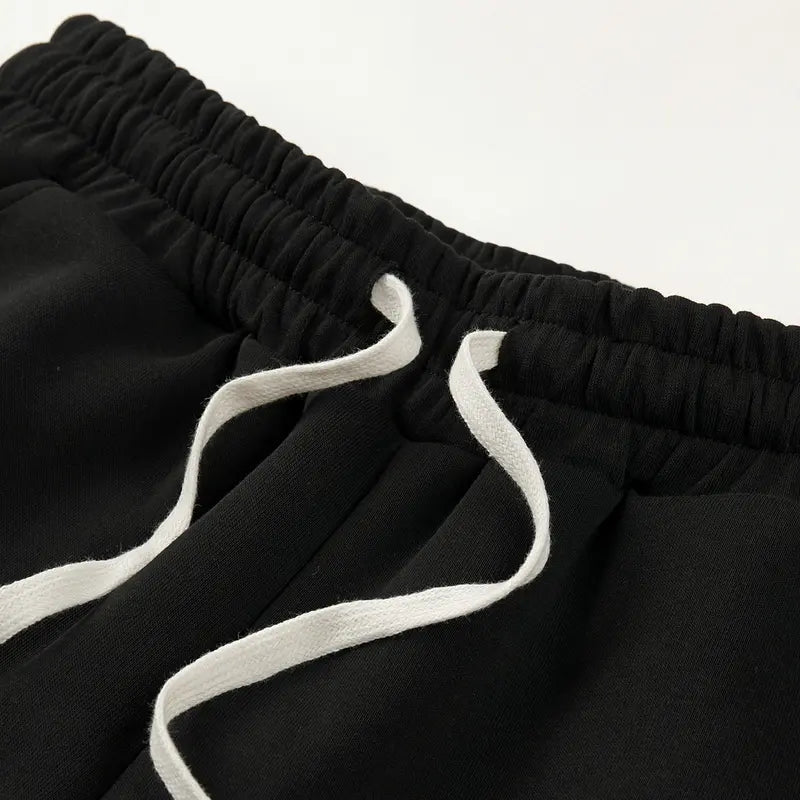 3pcs Men's Solid Cuffed Sweatpants - Elastic Waist Drawstring, Outdoor Fitness Running Daily Wear Pants