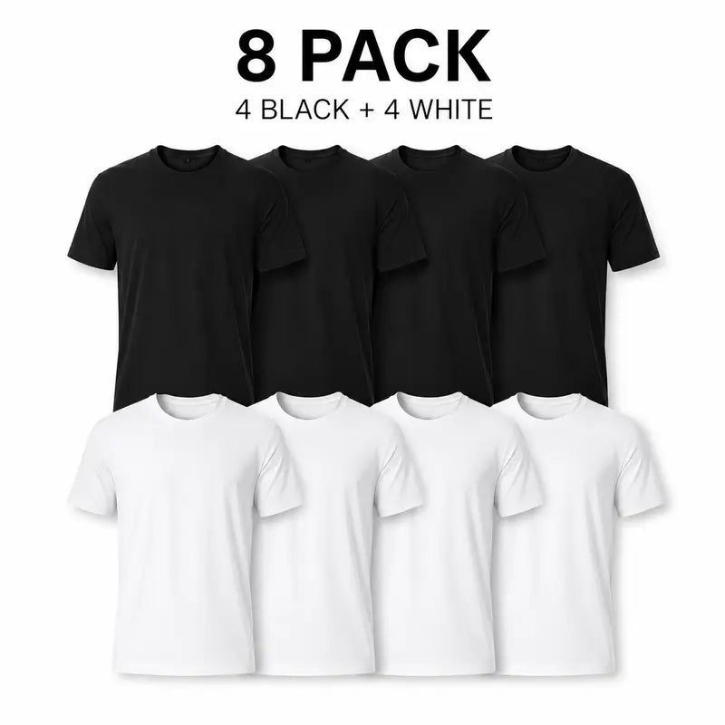 Men's Basic Cotton T-Shirts 10-Pack ($34.99) - Unisex Loose Soft Shortsleeve Crew Neck Tops, Aesthetic Minimal Streetwear, Summer Layering Essentials (2 Black, 2 White & 6 Mixed Colors)