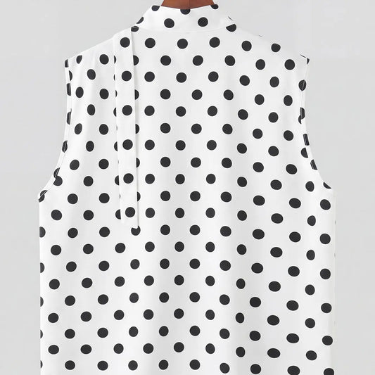INCERUN Men's Casual Fashion Tank Top, Floral Polka Dot Ribbon Tie Backless Sleeveless Vest, Perfect for Daily Wear, Stylish and Comfortable Design