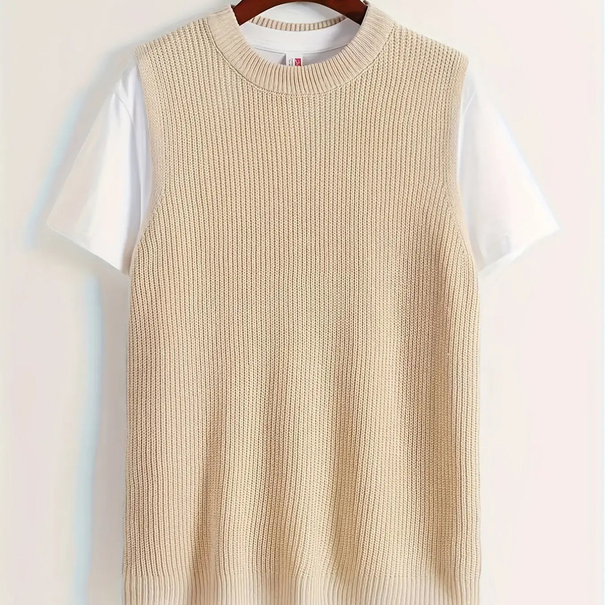 Men's Waffle Knit Vest 2026 New Style Menswear, Japanese City Boy Loose Sleeveless Layering Round Neck Tank Top, Casual Short Fitted Top, Classic