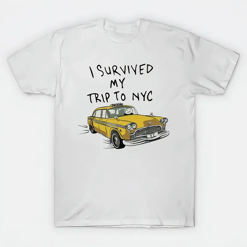 Tom I Survived My Trip To NYC White T-Shirt Size S-4X Casual