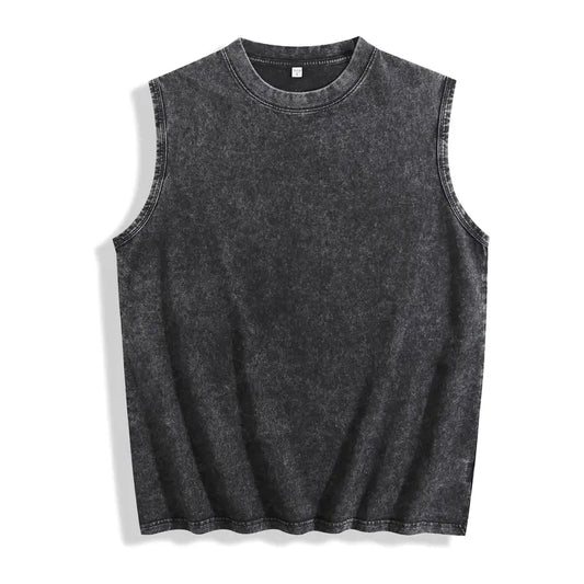 washed, classic letter size 23 printed Washed Vest, high-quality wax printed cotton retro fashion brand Washed Vest, suitable for summer Washed Vest with a certain thickness, holiday gift
