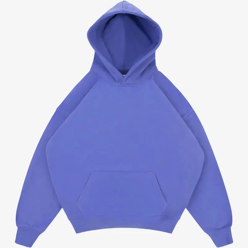 Unisex Cozy Boxy Oversized Blank Hoodie - 360GMS Polyester Fleece Cotton, Plain Streetwear Clothing, Long Sleeve Basic Tops, Relaxed Fit Soft Sweatshirt for Spring Comfort, Long Sleeve Tops