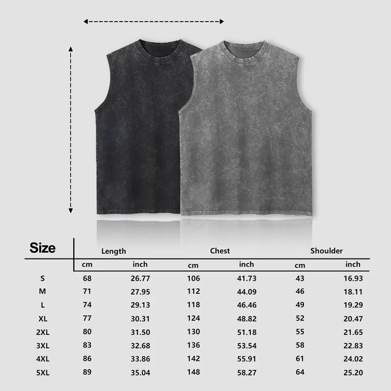 Vintage Washed Tank 90s Graphic Sleeveless Tank Tops Men Vest Streetwear Outfits Men Vacation Outfits Sleeveless Shirt