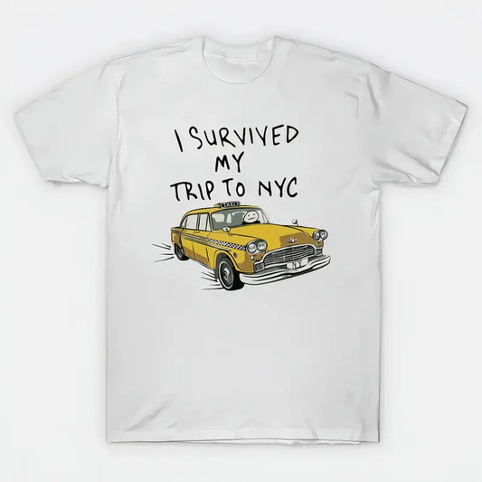Tom I Survived My Trip To NYC White T-Shirt Size S-4X Casual