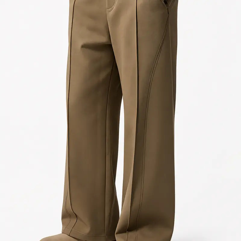 Fioboc Men's CozySpacer Straight Leg Pants - Fall Winter Business Casual Essential Piece-Dyed After Weaving Bottoms, 79% Cotton Soft Breathable, Structured Wrinkle Resistant, Shape-Retention Neat, Durable Menswear