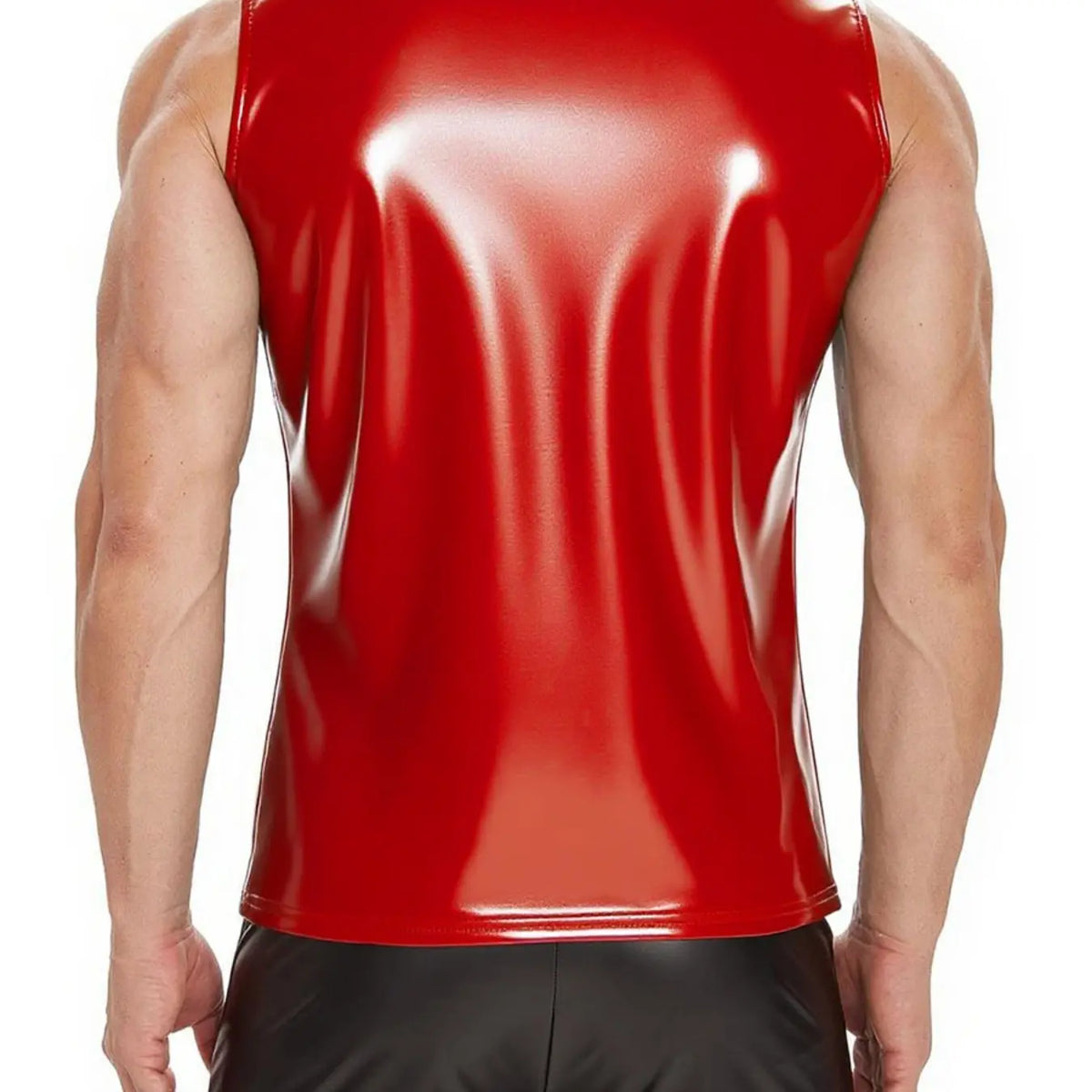 Men's Sleeveless Half-Zip Pull-On Slim Fit Elastic Nightclub Top, Comfortable and Stylish, Perfect for Evening