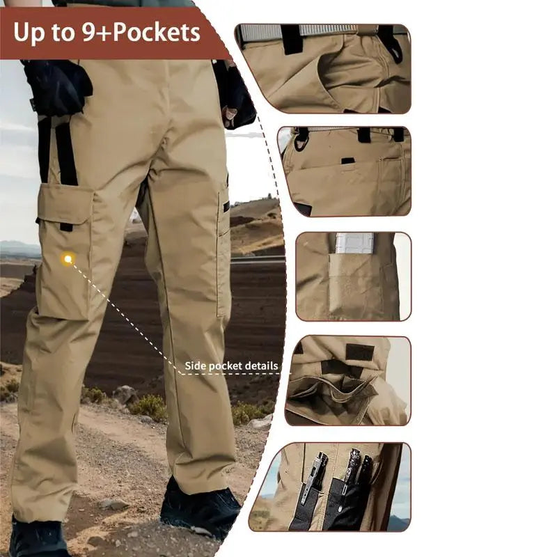 Men's Cargo Pants - Menswear, Regular Fit, Durable Waterproof Utility-Military Style, Multi-Zippered Pocket, Belt-Free, Camo Print Option for Outdoor Training/Work Autumn Wear with Cargo Pants Vibes