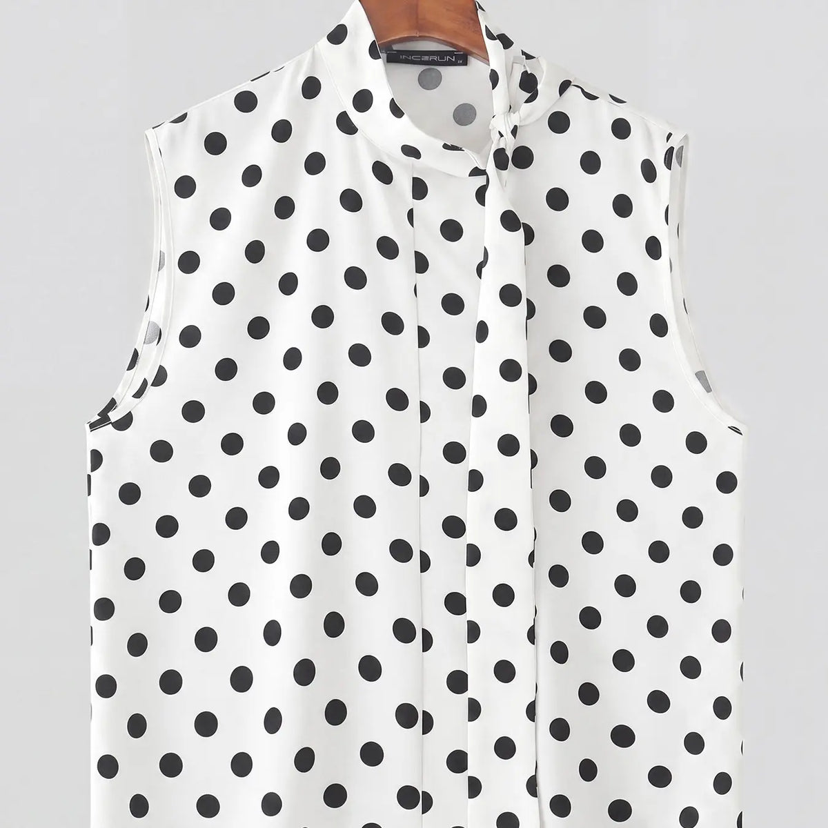 INCERUN Men's Casual Fashion Tank Top, Floral Polka Dot Ribbon Tie Backless Sleeveless Vest, Perfect for Daily Wear, Stylish and Comfortable Design