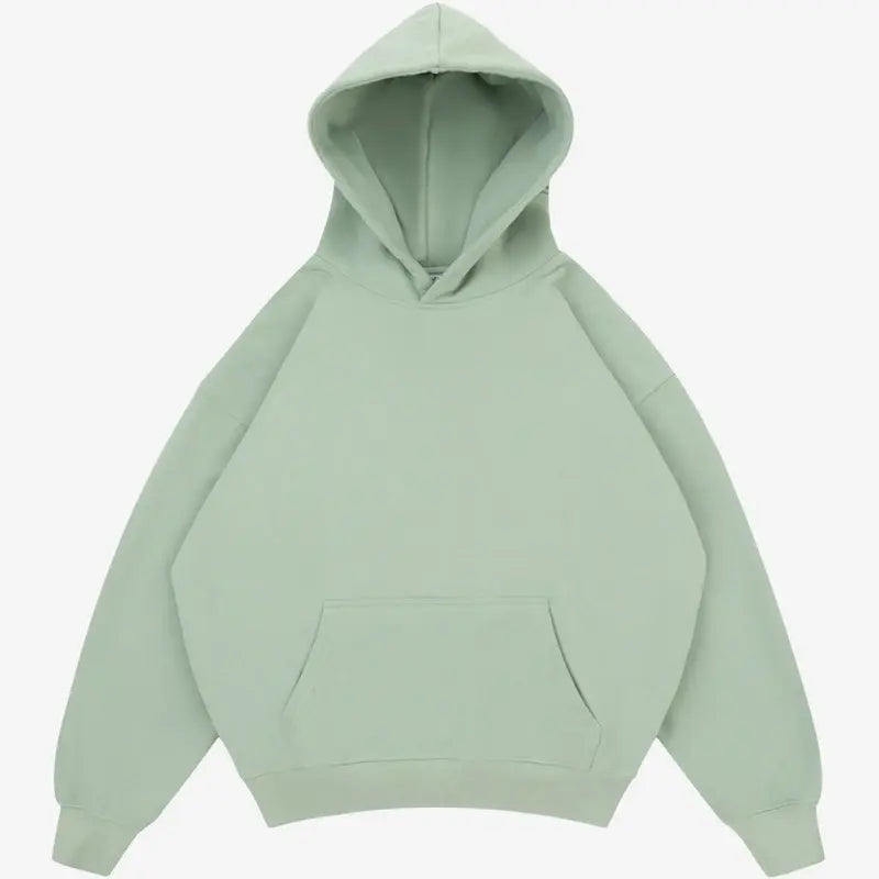 Unisex Cozy Boxy Oversized Blank Hoodie - 360GMS Polyester Fleece Cotton, Plain Streetwear Clothing, Long Sleeve Basic Tops, Relaxed Fit Soft Sweatshirt for Spring Comfort, Long Sleeve Tops