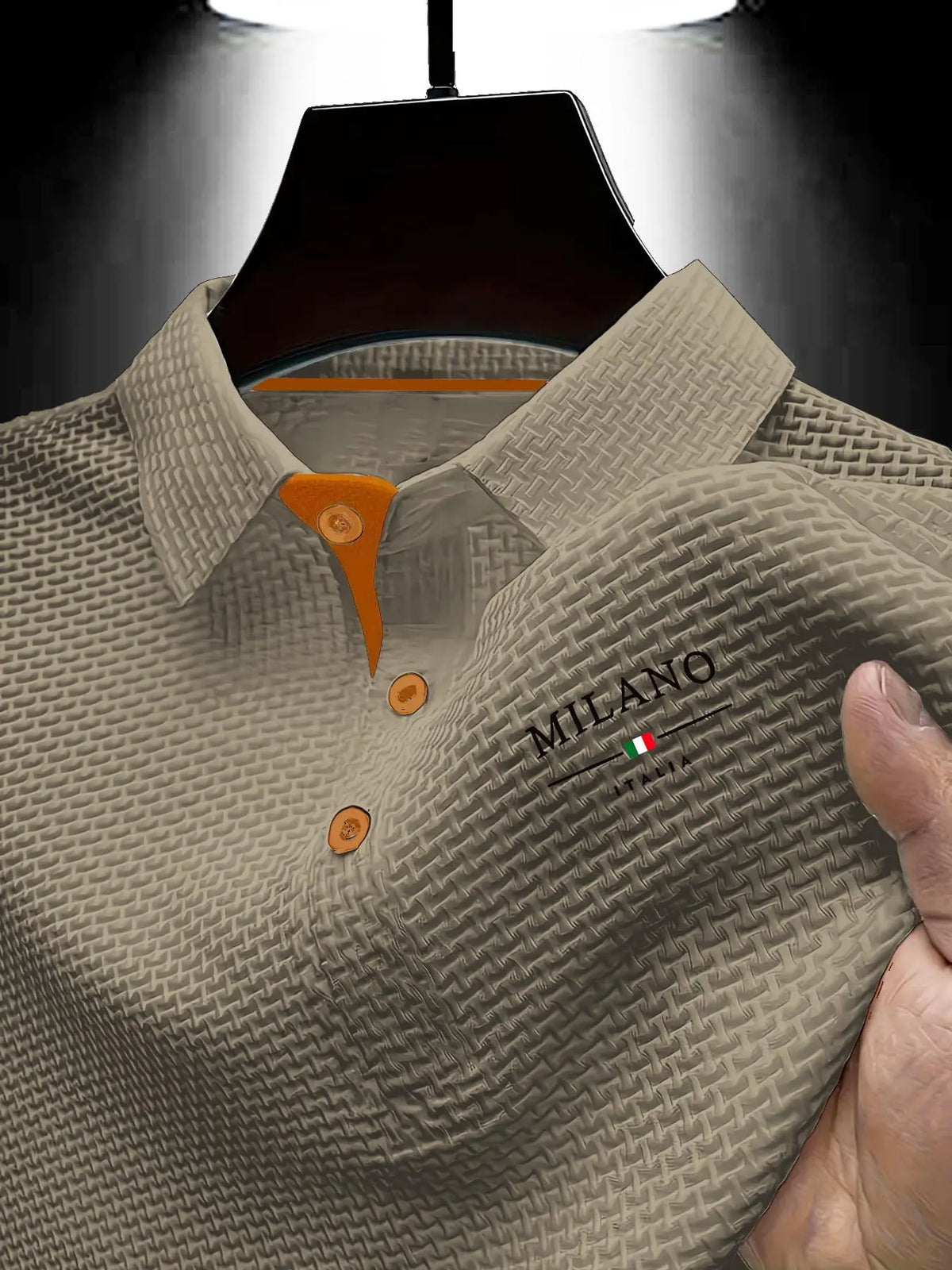 Y314milano Men's Summer Polo Shirt, Casual Polo Shirts, Knitted Shirt, Quick-Dry Breathable Geometric Pattern, Slim-Fitting Casual Sporty Top, Essential Men's Clothing