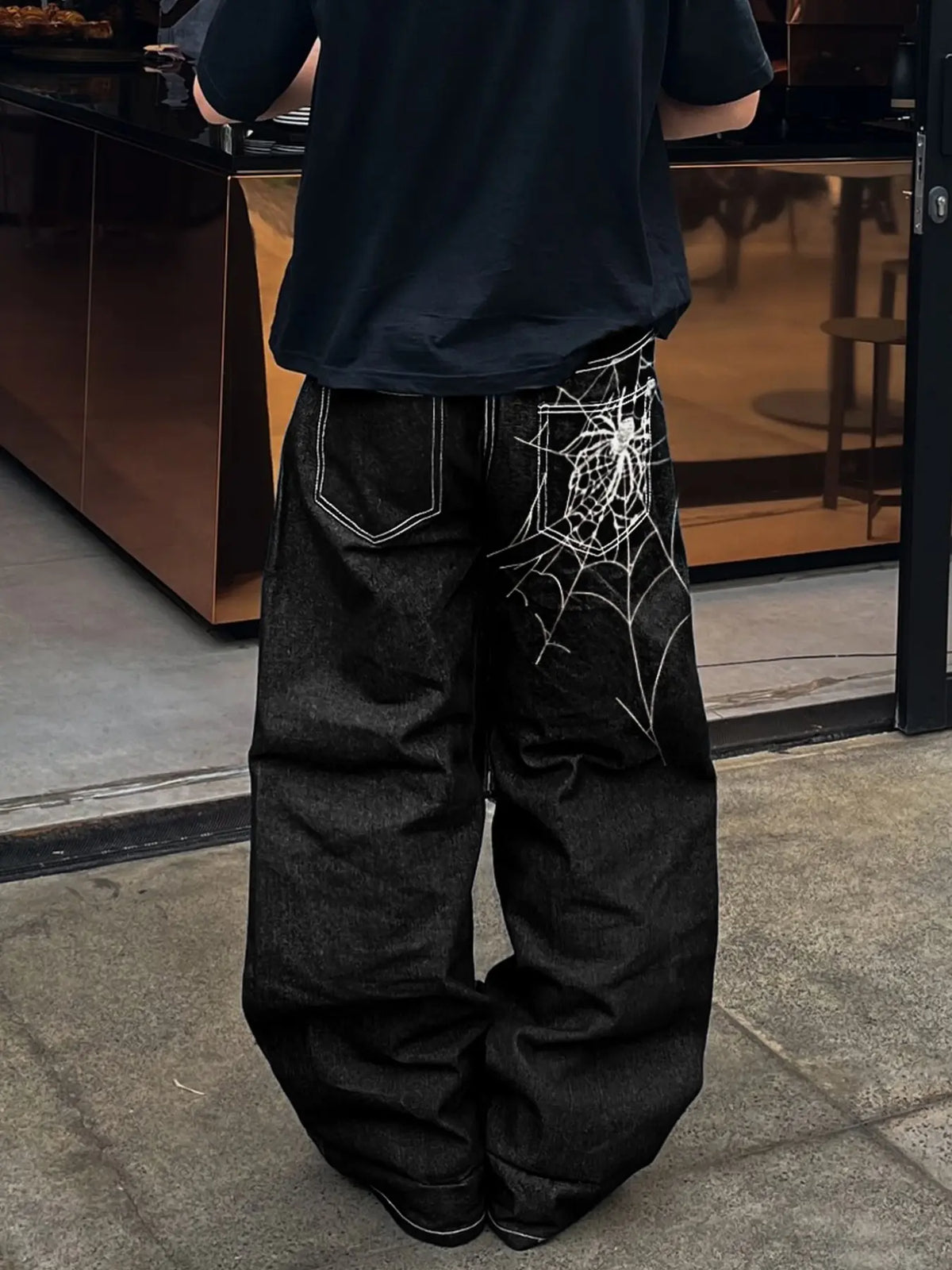 Men's New Washed Loose Denim Jeans, Baggy Wide Leg, Fashionable Embroidered Casual Style, Versatile All-Season Wear, Comfortable & Stylish Design