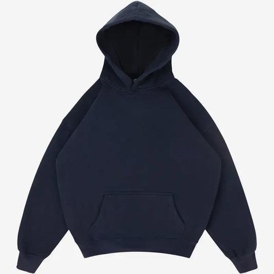 Unisex Cozy Boxy Oversized Blank Hoodie - 360GMS Polyester Fleece Cotton, Plain Streetwear Clothing, Long Sleeve Basic Tops, Relaxed Fit Soft Sweatshirt for Spring Comfort, Long Sleeve Tops