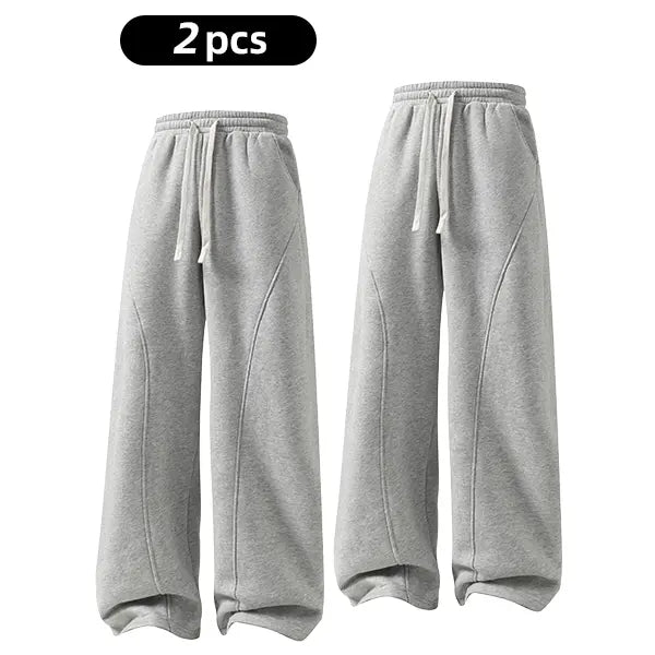 pants men sweatpants Men's Solid Thermal Lined Drawstring Oversize WaistPants,Casual Comfy Loose Fitting Trousers for Fall &Winter, Men's Bottoms for Daily Wear, Relaxed Fit, fleece sweatpants，school season