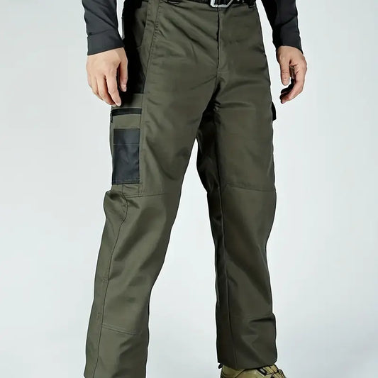 Men's 4-Pack 230g Military-Inspired Multi-Pocket Utility Cargo Pants, Plain Loose Baggy Cut Trousers with Button-Zip Fly, Male Clothing for Back to School First Day Outfits