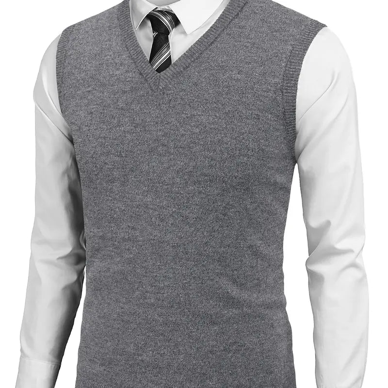 COOFANDY Men's Sleeveless Sweater Vest Lightweight V-Neck Cotton Vest Pullover
