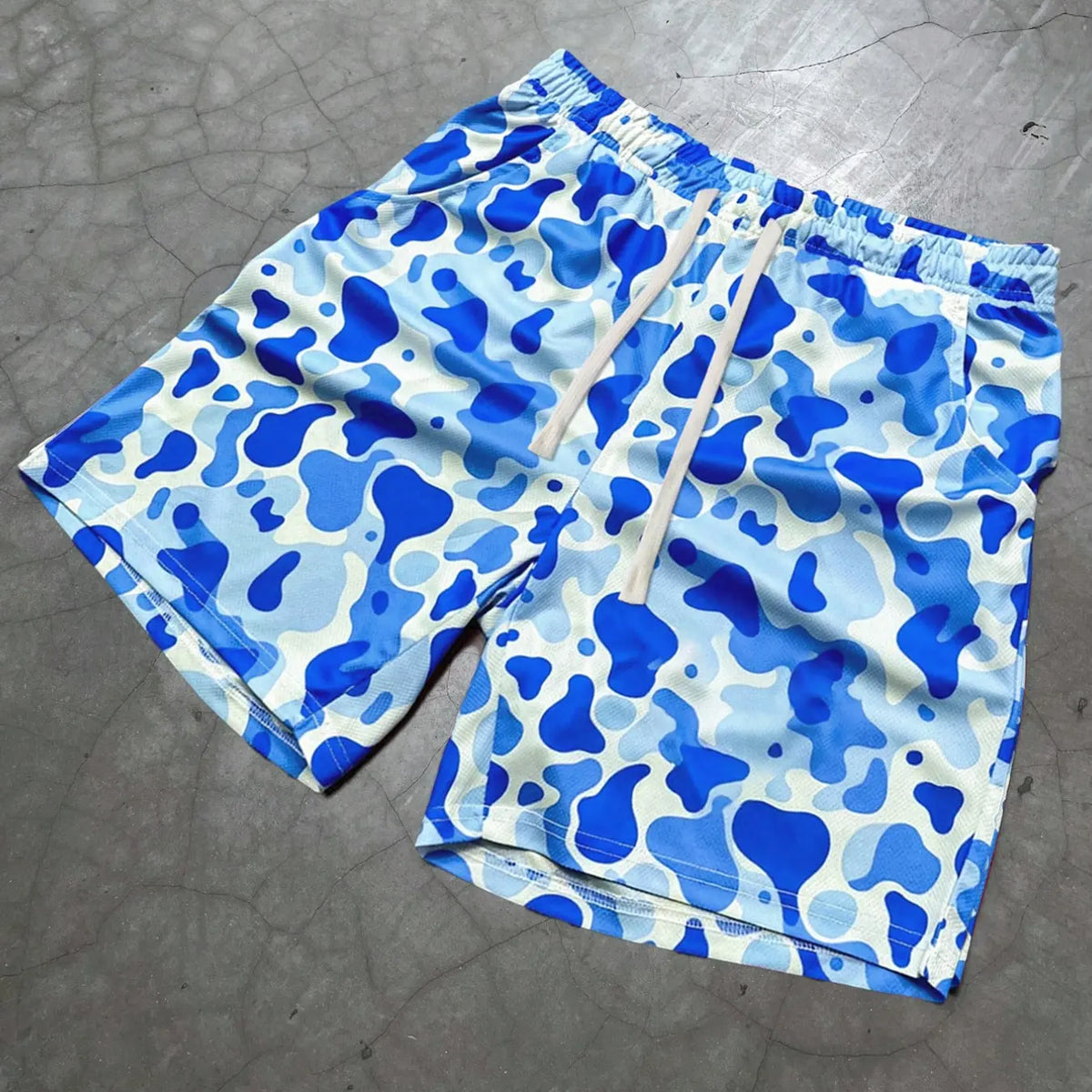 Men's One-Piece Short Pants, Beach Vacation Shorts, Summer Shorts, Lightweight Mesh Fabric, Camo Leopard Print, High Street Style, Casual Commute Wear, Casual Streetwear Shorts, Casual Fashionable Shorts