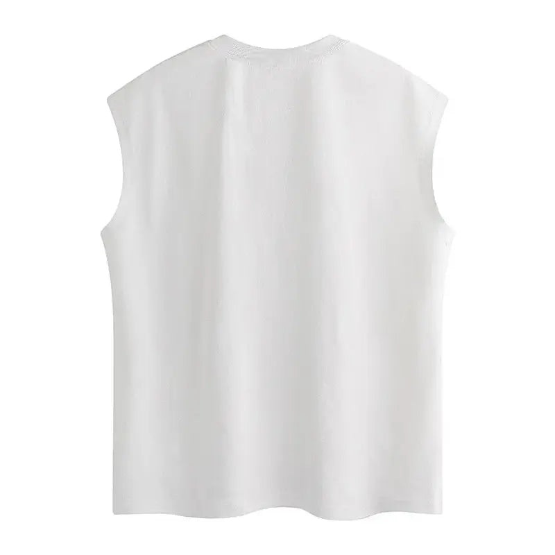 Men's Chic Cargo Vest - Casual Loose-Fit Polyester Sleeveless Top with Stand Collar, V-Neck, Stud Accents, Zipper Pockets