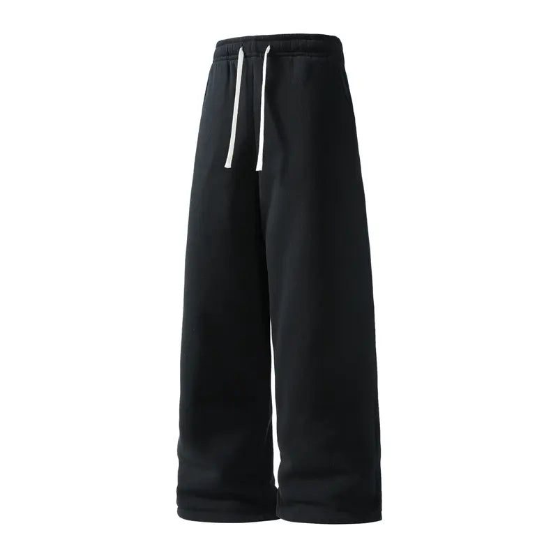 SPEEALER Men’s 2-Pack Warm Fleece Wide-Leg Pants - Personalized Stylish Menswear, Loose Sports Pants, Winter Casual Streetwear Essential Bottoms